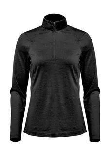 Stormtech Dames Milano trui met kwartrits in Black, voorkant