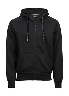 Tee Jays Hooded zip vest in Black, voorkant