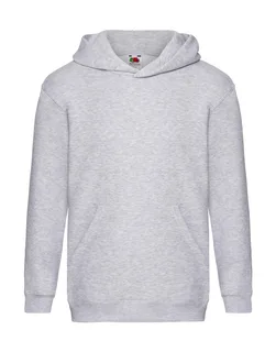 Fruit of the Loom Premium kinderhoodie in Heather Grey, voorkant