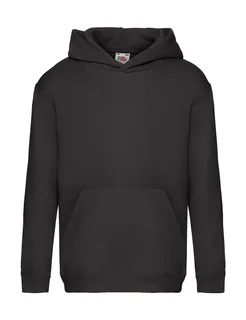 Fruit of the Loom Premium kinderhoodie in Black, voorkant