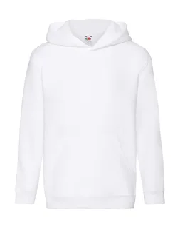 Fruit of the Loom Premium kinderhoodie in White, voorkant