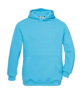 B&C Kids' hoodie in Very Turquoise, voorkant