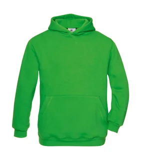 B&C Kids' hoodie in Real Green, voorkant