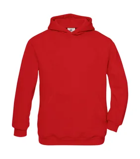 B&C Kids' hoodie in Red, voorkant