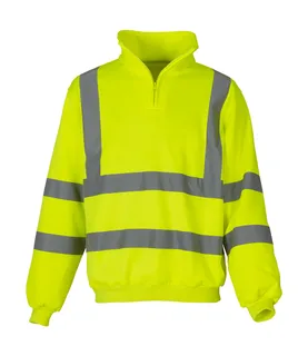 Yoko Fluo sweater met kwartrits in Fluo Yellow, voorkant