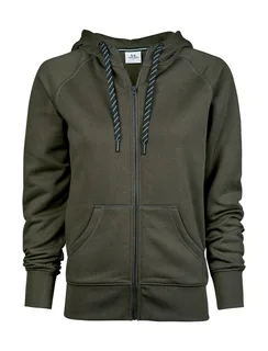 Tee Jays Dames hoodievest met rits in Deep Green, voorkant