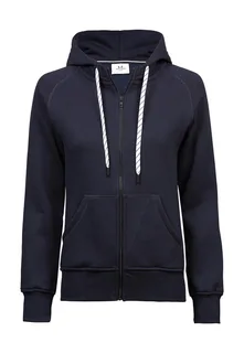 Tee Jays Dames hoodievest met rits in Navy, voorkant