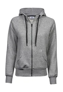 Tee Jays Dames hoodievest met rits in Heather Grey, voorkant