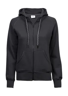 Tee Jays Dames hoodievest met rits in Dark Grey, voorkant