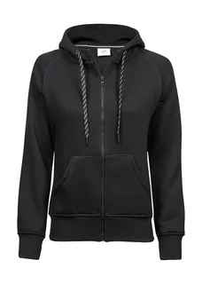 Tee Jays Dames hoodievest met rits in Black, voorkant