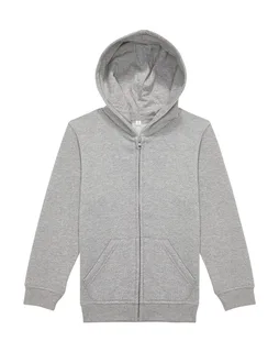 B&C ID.334 Zip Hood /kids in Sport Grey, voorkant