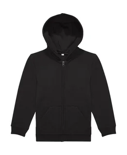 B&C ID.334 Zip Hood /kids in Black, voorkant