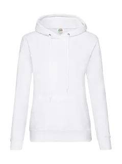 Fruit of the Loom Lady Fit Hoodie in White, voorkant
