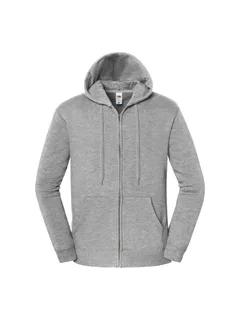 Fruit of the Loom Iconic Premium hoodie met rits in Athletic Heather, voorkant