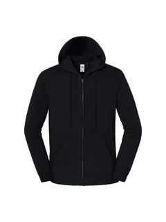Fruit of the Loom Iconic Premium hoodie met rits in Black, voorkant