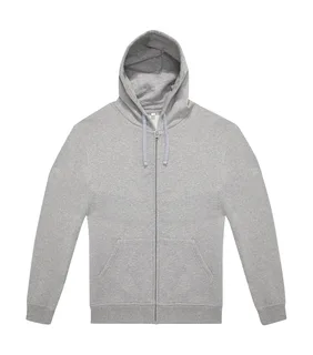 B&C ID.334 Zip Hood in Sport Grey, voorkant