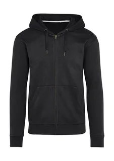 SG Signature hoodie met volledige rits zonder label in Dark Black, voorkant
