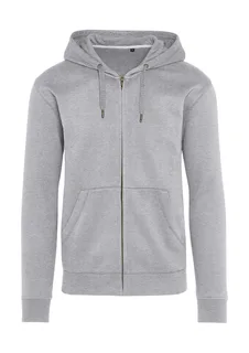 SG Signature hoodie met volledige rits zonder label in Light Oxford, voorkant