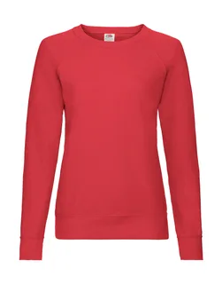 Fruit of the Loom Lady-Fit lichte raglan sweater in Red, voorkant