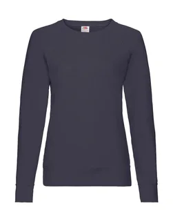 Fruit of the Loom Lady-Fit lichte raglan sweater in Deep Navy, voorkant