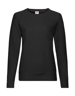 Fruit of the Loom Lady-Fit lichte raglan sweater in Black, voorkant