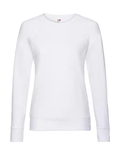 Fruit of the Loom Lady-Fit lichte raglan sweater in White, voorkant
