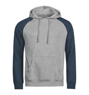Tee Jays UNLABELED tweekleurige hoodie in Heather/Ink, voorkant