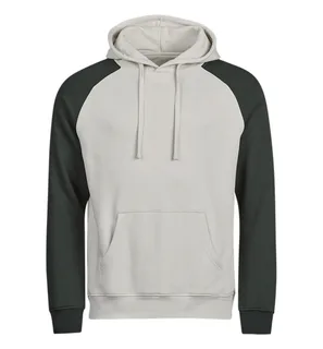 Tee Jays UNLABELED tweekleurige hoodie in Cement/Dark Green, voorkant