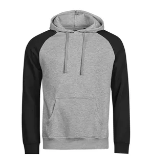 Tee Jays UNLABELED tweekleurige hoodie in Heather/Black , voorkant