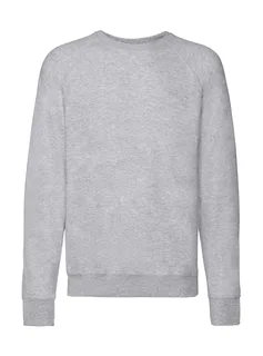 Fruit of the Loom Lichte raglan sweater in Heather Grey, voorkant