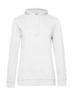 B&C Women's French terry hoodie in White, voorkant
