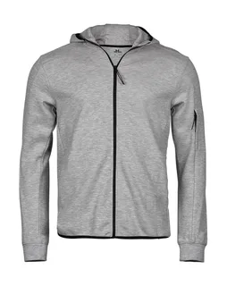Tee Jays Sporthoodie met volledige rits in Heather Grey, voorkant