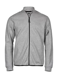 Tee Jays Sports full-zip sweater in Heather Grey, voorkant