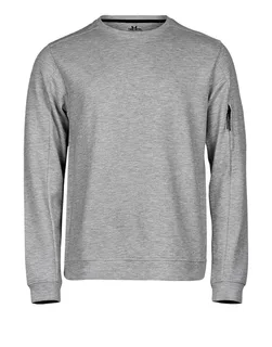 Tee Jays Sportsweater met ronde hals in Heather Grey, voorkant