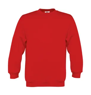 B&C Kinder sweater met ingezette mouwen in Red, voorkant