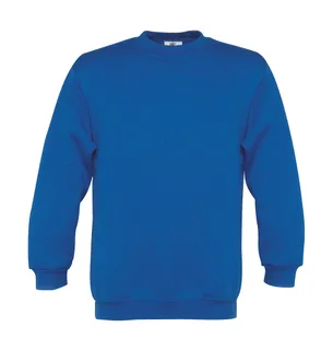 B&C Kinder sweater met ingezette mouwen in Royal Blue, voorkant