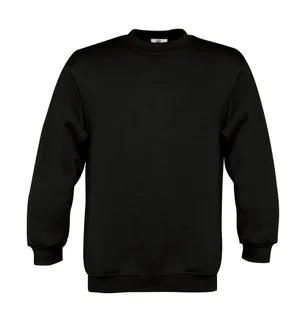B&C Kinder sweater met ingezette mouwen in Black, voorkant