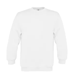 B&C Kinder sweater met ingezette mouwen in White, voorkant