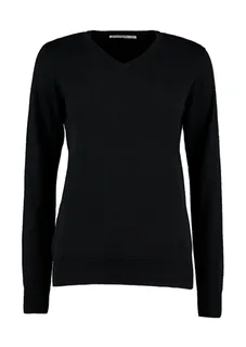 Kustom Kit Dames Arundel sweater, classic fit in Black, voorkant