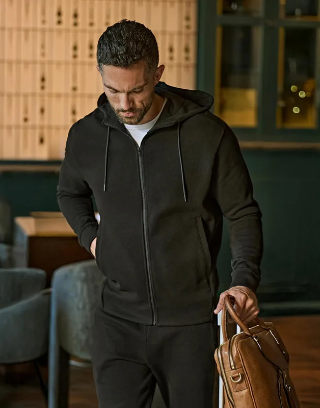 Tee Jays Ribbed interlock full-zip hoodie