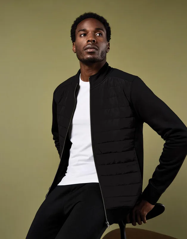 Kustom Kit Gewatteerde sweater met volledige rits, regular fit