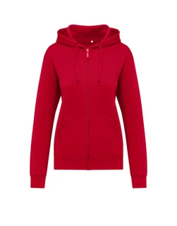 SG Originals dames hoodie met volledige rits in Red, voorkant