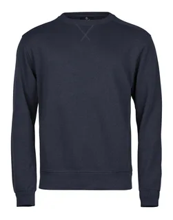 Tee Jays Geribde interlock sweater met ronde hals in Navy, voorkant