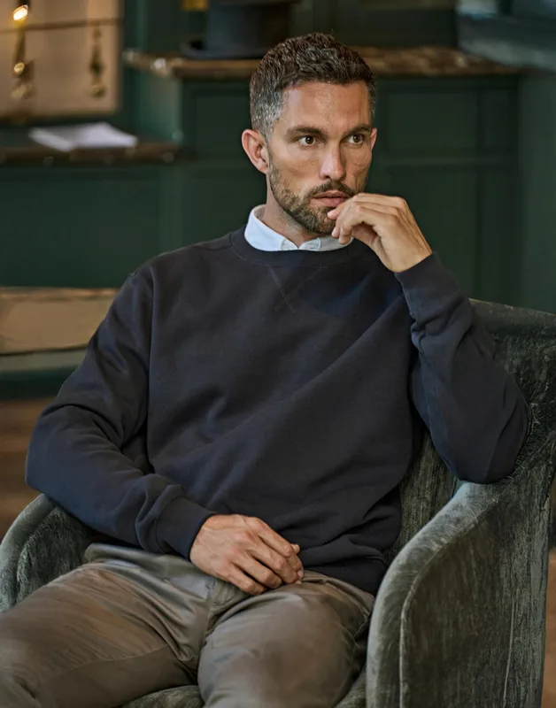 Tee Jays Geribde interlock sweater met ronde hals
