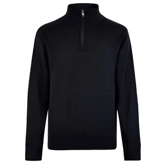 Kustom Kit Regular Fit Arundel 1/4 Zip Sweater in Navy Blue, voorkant