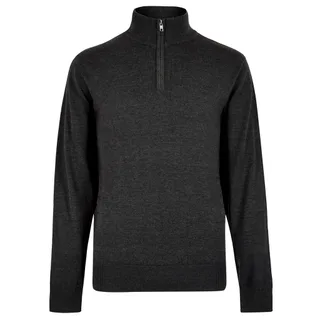 Kustom Kit Regular Fit Arundel 1/4 Zip Sweater in Graphite, voorkant