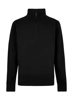 Kustom Kit Piqué sweater met kwartrits in Black, voorkant