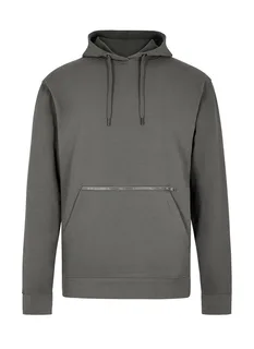 Kustom Kit Piqué hoodie met ritszak in Dark Grey, voorkant
