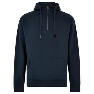 Kustom Kit Regular Fit 1/4 Zip Hoodie in Navy, voorkant