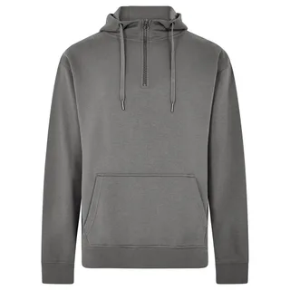 Kustom Kit Regular Fit 1/4 Zip Hoodie in Dark Grey, voorkant